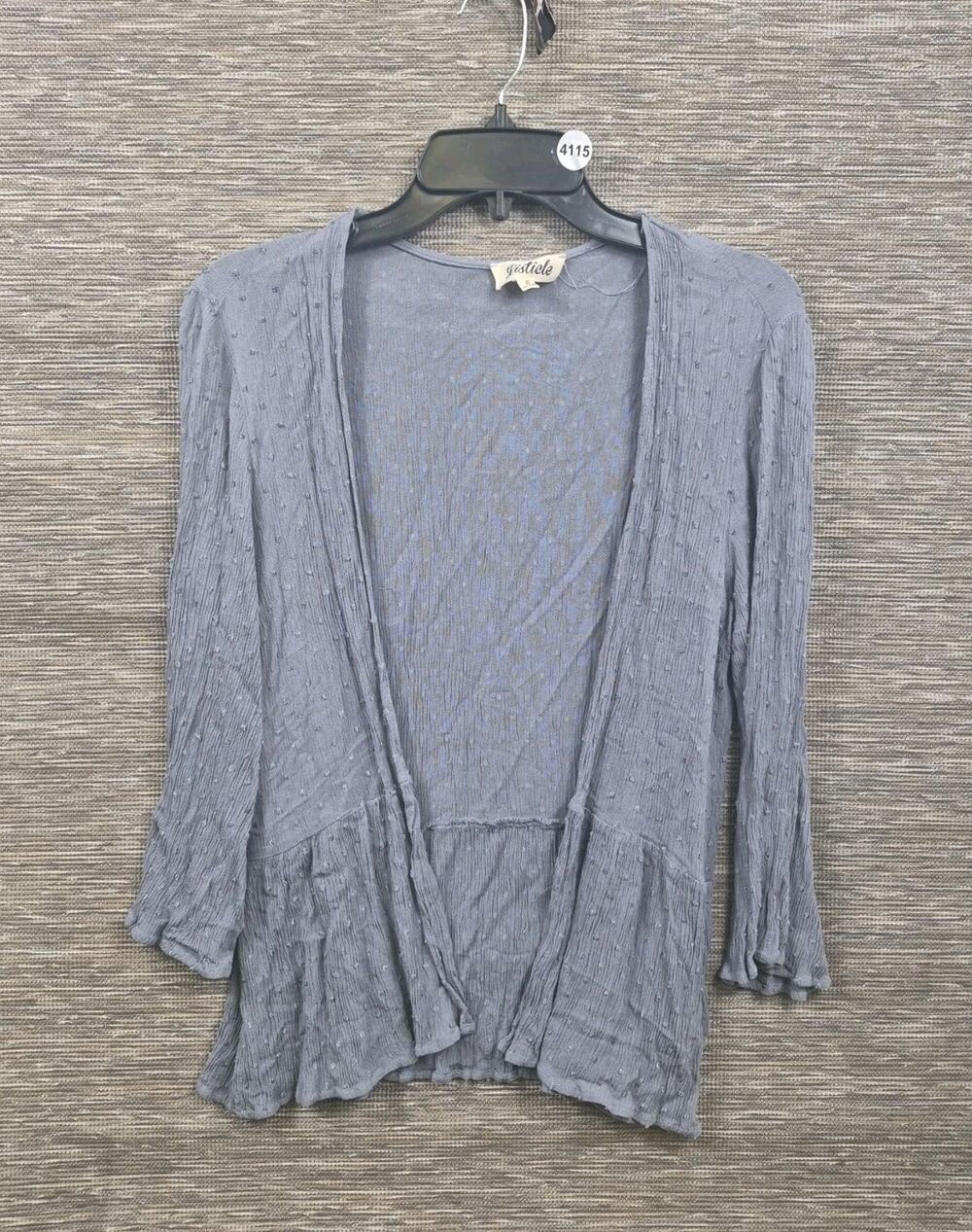 Listicle Open Front Drape Cardigan Sweater Heather Gray Bell Sleeve Size Small